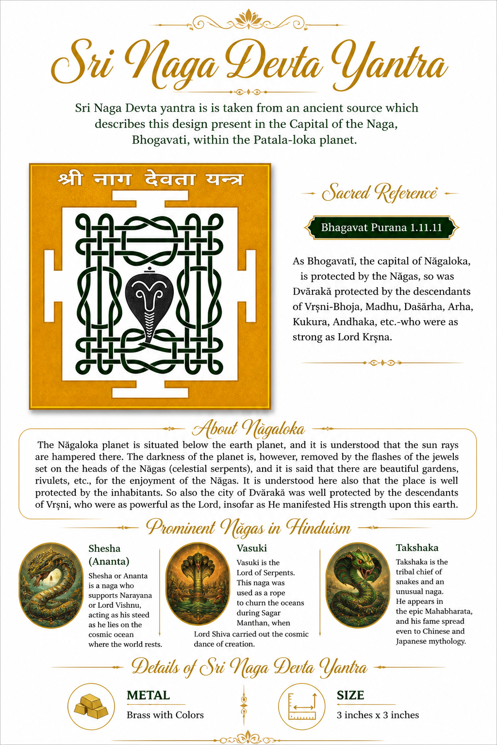 Sri Naga Devta Yantra diagram on card, green grid with black cobra, framed square