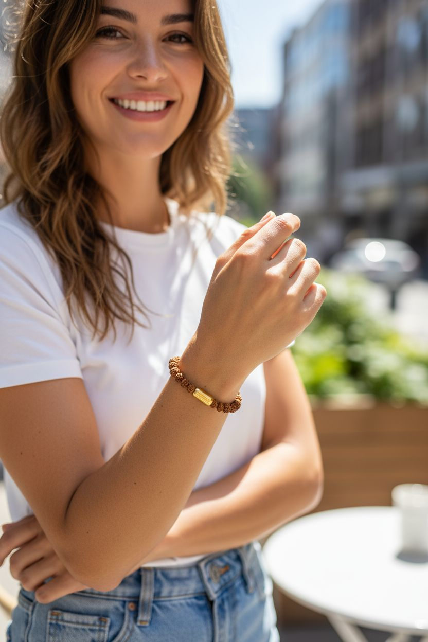 Rudraksha high quality bracelet with magnetic clasp
