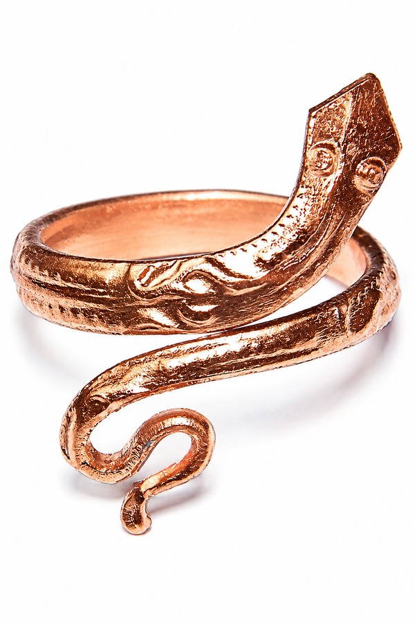 Copper Snake Ring for Women & Men Adjustable Pure Copper Serpent Ring Spiritual Fashion Jewelry for Meditation Yoga & Daily Wear