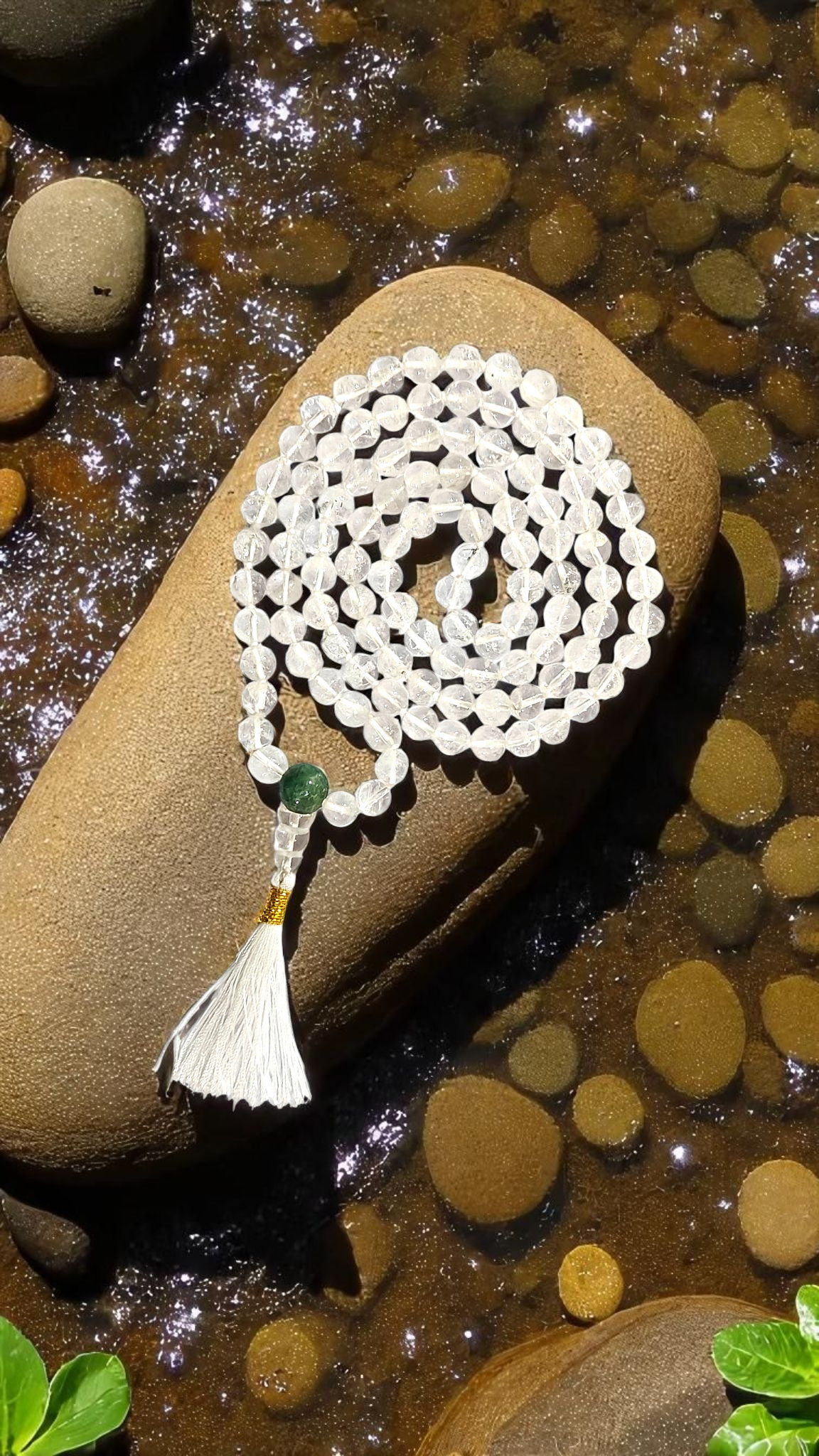 Buddhist style Crystal (Sphatik/ sfatik) Mala Prayer Beads