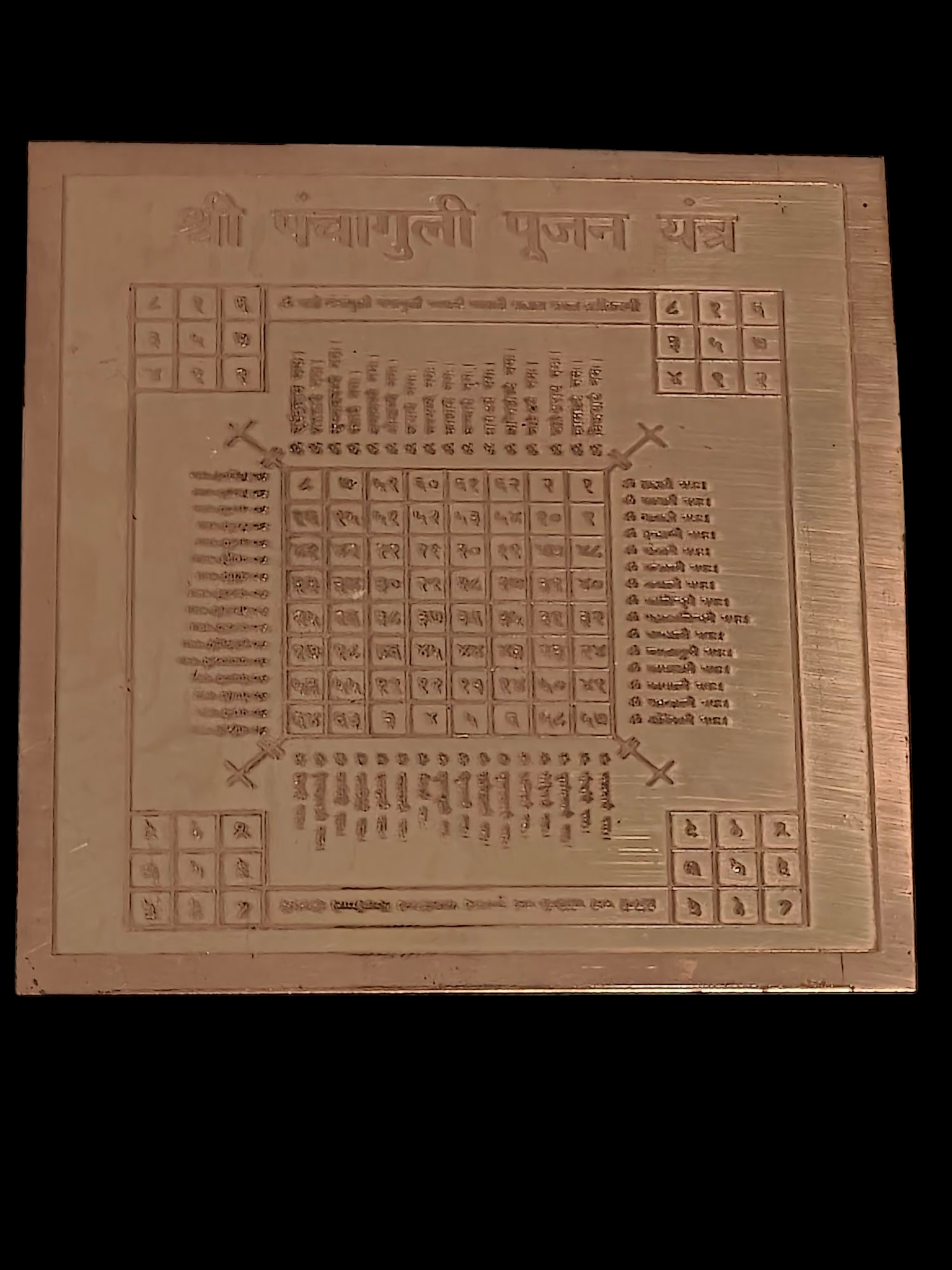 Shri Panchanguli pujan yantra on copper plate