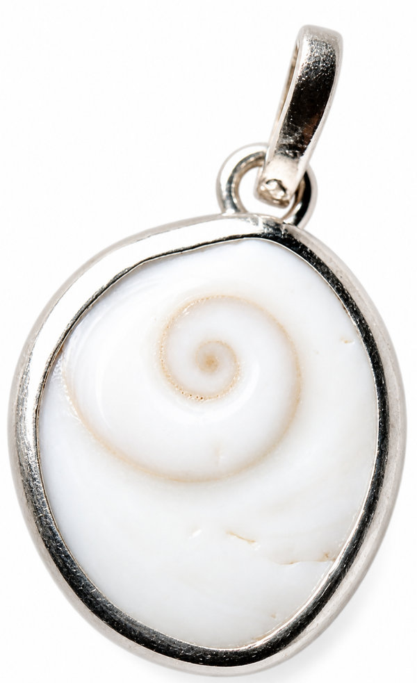 Gomati Chakra Pendant in Pure Silver - Sacred Cow’s Eye Shell Spiral Necklace for Daily Wear & Gifting