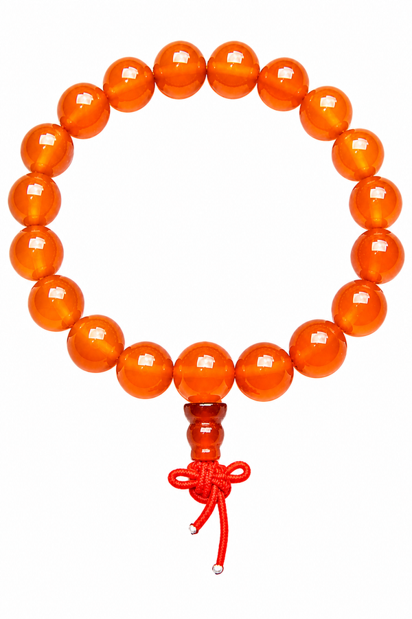 Carnelian Power Bracelet - Natural Orangish Beads | Sacral Chakra Energy Bracelet | Stretch Elastic 8mm Bracelet