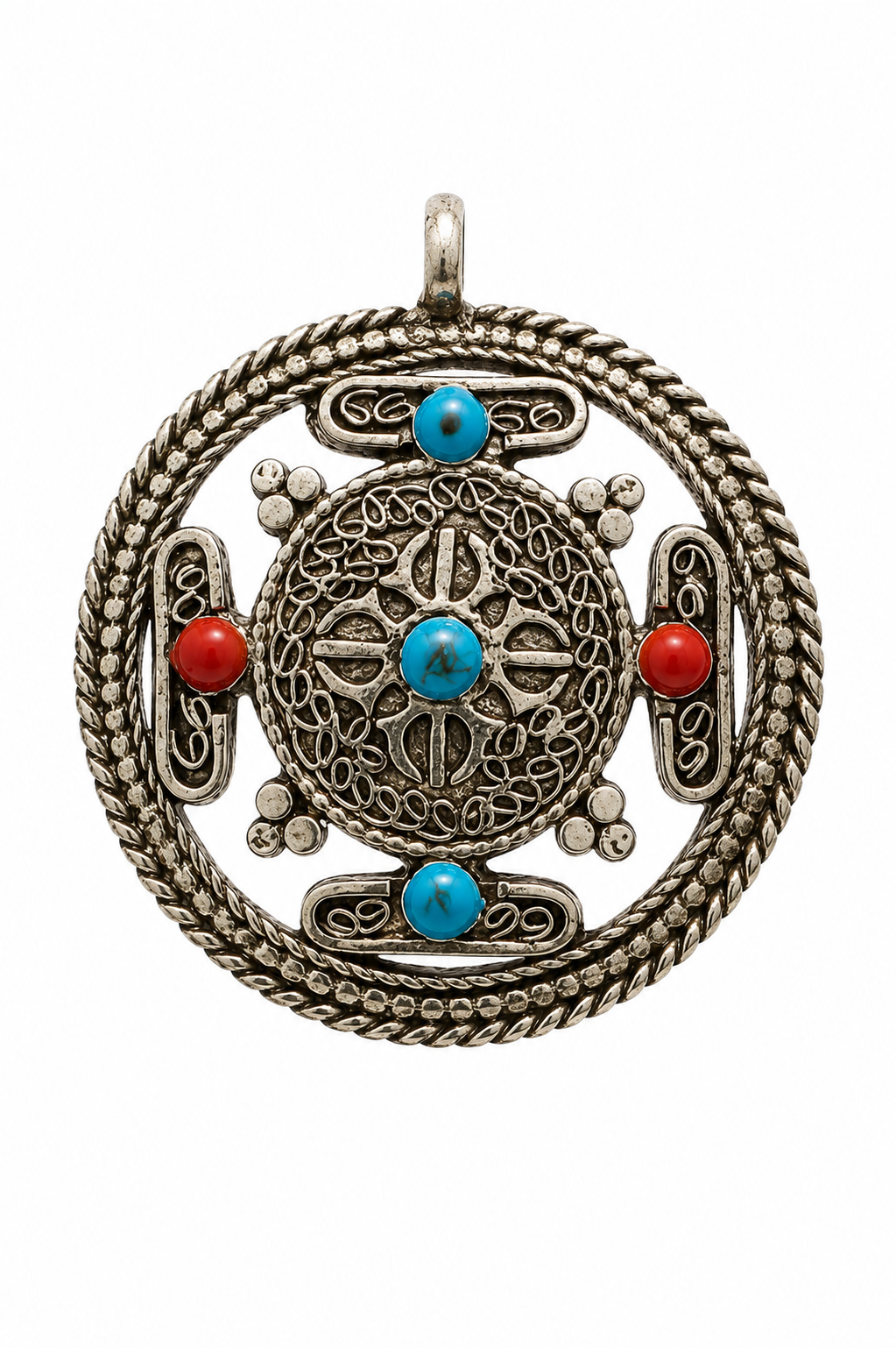 Handcrafted Tibetan Reversible Aum (Om) & Double Dorje Pendant | Traditional Buddhist Symbol | Unisex Necklace Pendant