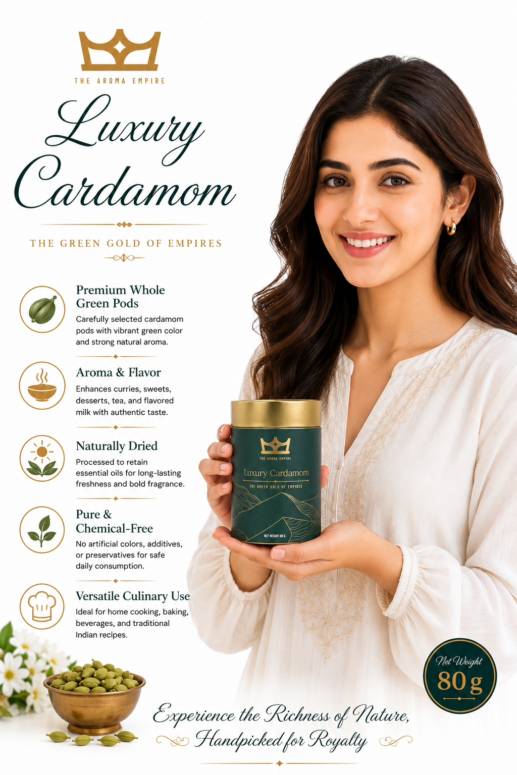 The Aroma Empire luxury grade Green Cardamom
