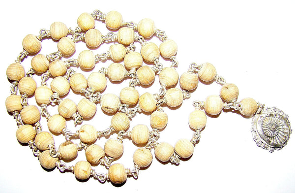 Shaligram Sudarshan Shila silver Pendant in tulsi mala