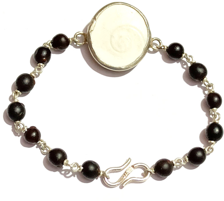 Gomti Chakra bracelet with Black Vaijanti beads - Devshoppe