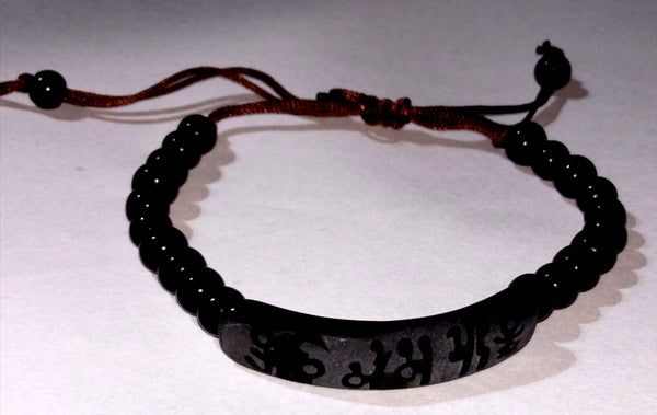 Auspicious Tibetan mantra agate beads bracelet