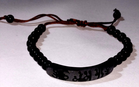 Guru Ji Bracelet ( Pure Silver , Gold Plated ) Black Agate Beads – Luxury  Souvenir