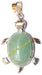 Green Jade Tortoise (Turtle) pendant in white metal - Devshoppe