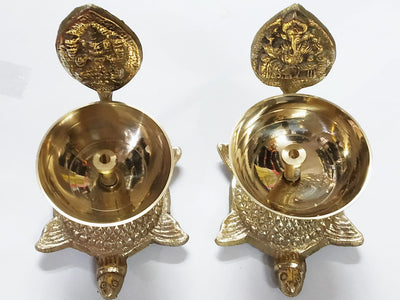 Shri Lakshmi Ganesha lamp (deepak) on Tortoise