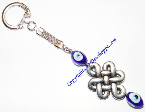 Feng Shui Mystic knot Keychain with Evil eye beads - Devshoppe