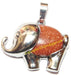 Sunstone Elephant pendant in white metal - Devshoppe