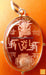 'Riddhi Siddhi Ganesha with Sriyantra' hand carved crystal pendant in white metal - Devshoppe