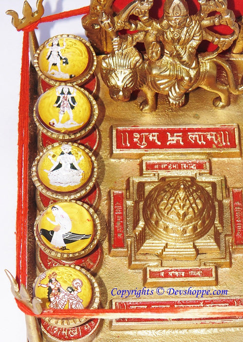 Shri Das Mahavidya Yantra Chowki (Ten Mahavidyas) in Brass - Devshoppe