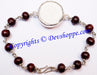 Gomti Chakra bracelet with Red Sandalwood beads in pure silver - Devshoppe