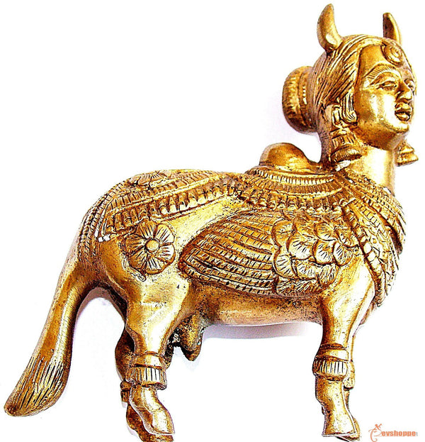 Brass Kamdhenu cow idol