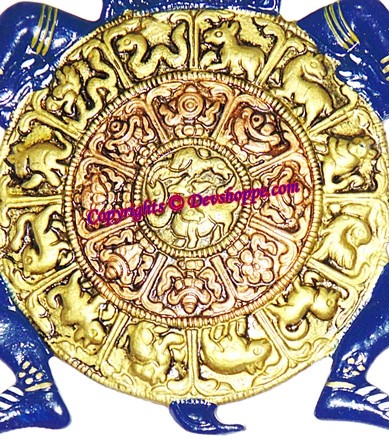 Kaalchakra (Kaal Chakra) - Astrlogical Wheel of Buddhism (Blue) - Devshoppe