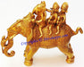 Ganesha Riding Elephant with Two Consorts Riddhi and Siddhi brass idol - Devshoppe