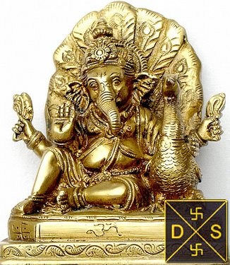 Lord Ganesha idol with peacock - Devshoppe