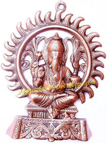 Lord Ganesha in sitting pose wall hanging - Devshoppe