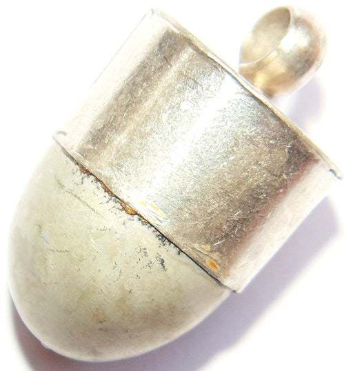 Parad Oval shaped Shivlingam silver pendant - Devshoppe