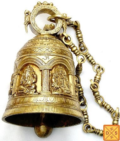 Temple bell with images of hindu gods and goddess - Design 2 - Devshoppe