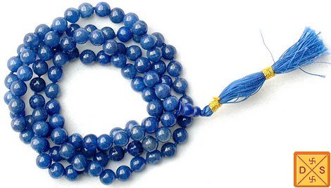 Blue hakik (agate) mala for healing and goodluck - Devshoppe