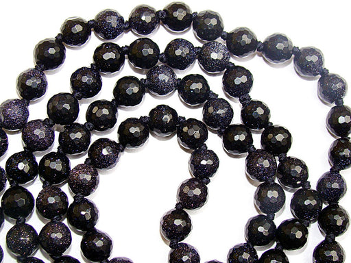 Blue Sunstone high quality faceted beads mala for good fortune and Prosperity - Devshoppe