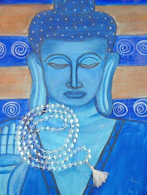 Buddhist style Crystal (Sphatik/ sfatik) Mala Prayer Beads - Devshoppe