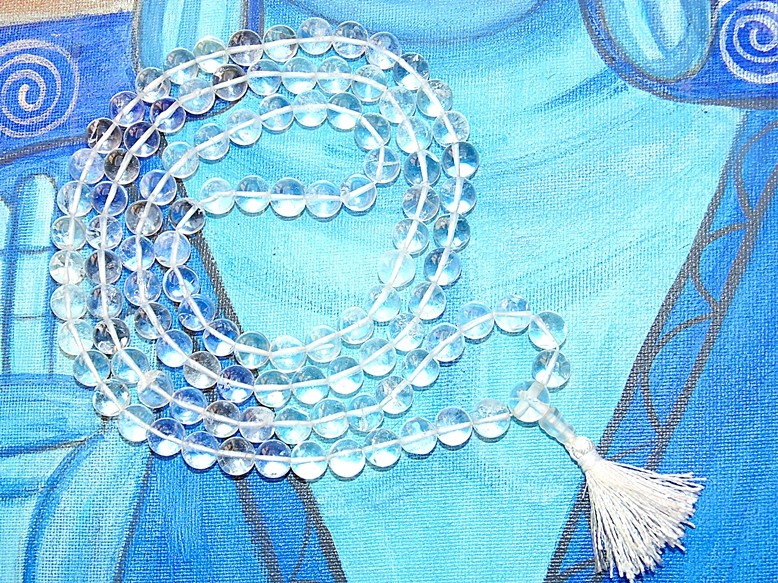 Buddhist style Crystal (Sphatik/ sfatik) Mala Prayer Beads - Devshoppe