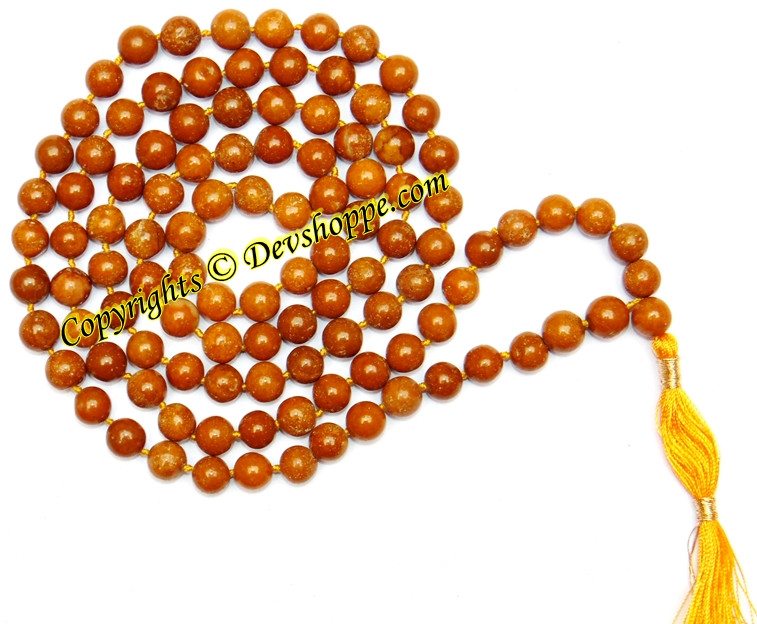 Camel Agate( Hakik / akik) mala - Hindu Buddhist Prayer beads - Devshoppe