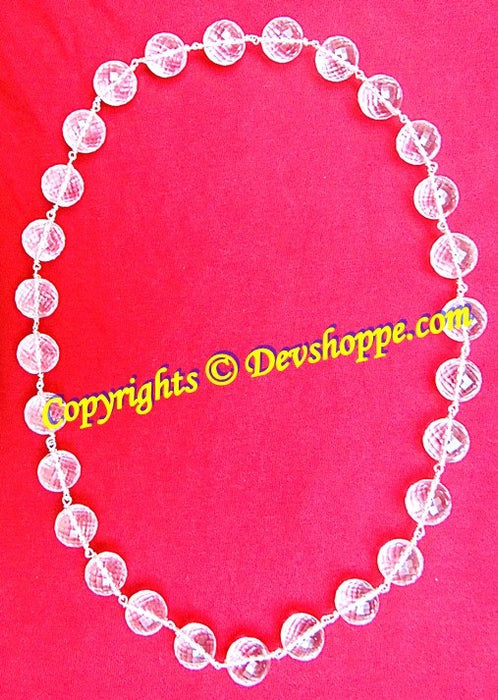 High quality Sphatik (Crystal) kantha in silver 27+1 beads - Devshoppe