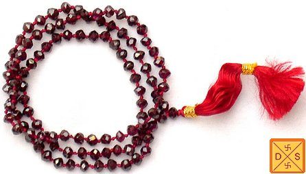 High quality Garnet faceted beads mala - Devshoppe
