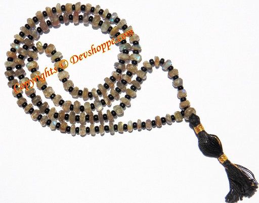 Labradorite faceted beads mala - Devshoppe
