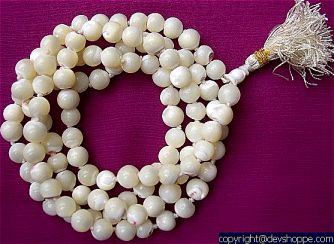 Precious Mother of Pearl mala to get protection from negative influence - Devshoppe