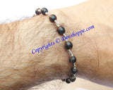 Black Vaijanti beads bracelet in white metal - Devshoppe