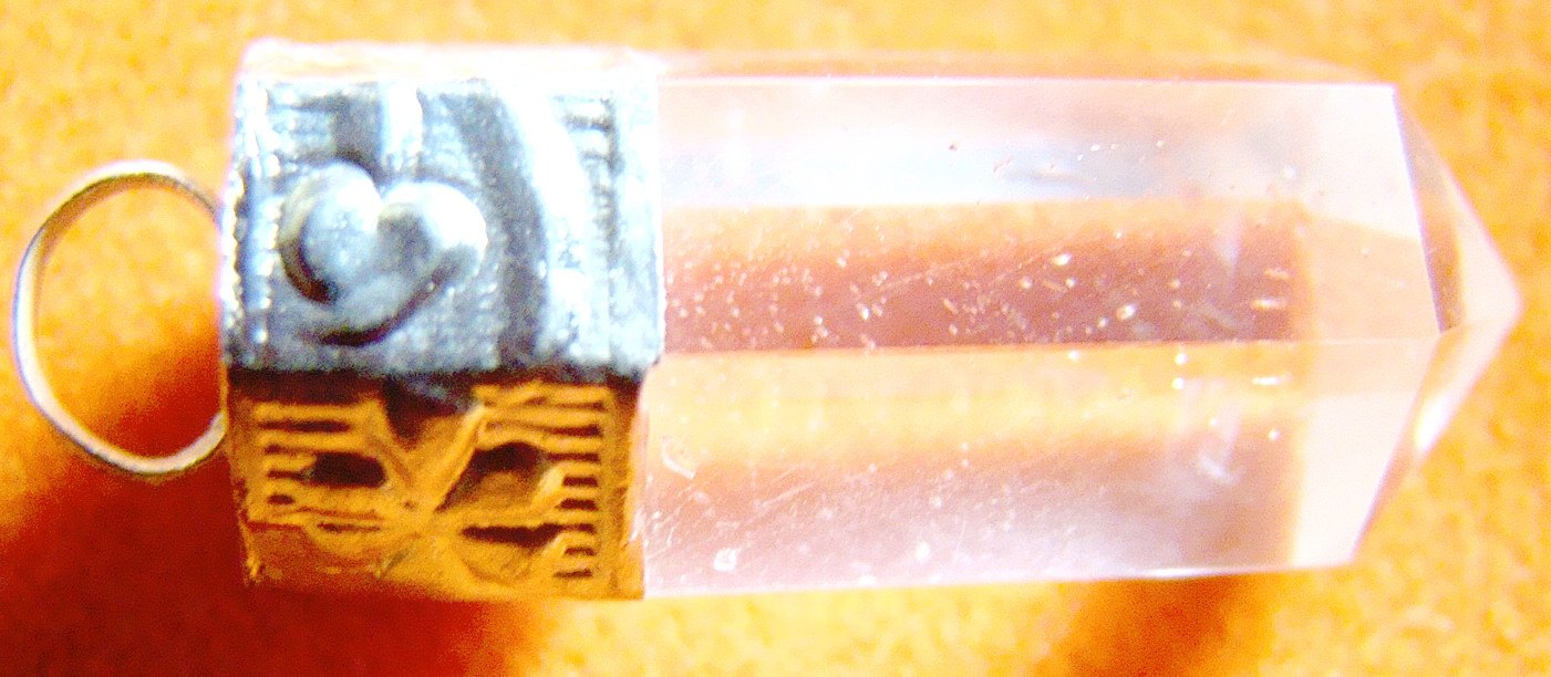 Crystal Quartz pencil shaped pendant in sterling silver - Devshoppe