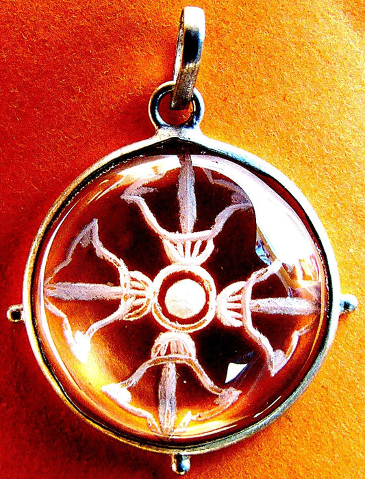 Tibetan Double Dorje pendant in Crystal - Devshoppe