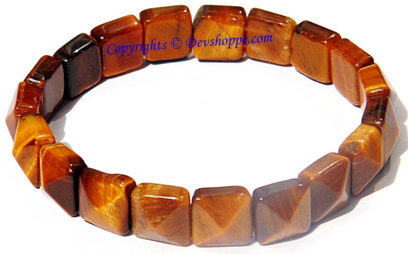 Tiger eye Bracelet of Pyramid shaped beads - Devshoppe