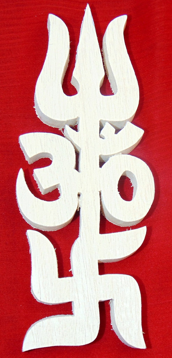 Shriparni Trishakti ( Om Swastik Trishul ) - Auspicious hindu religious symbol
