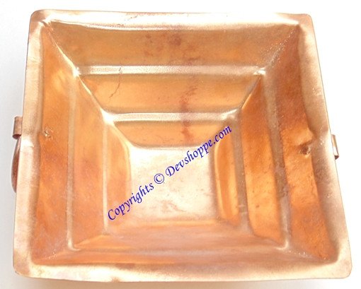 Pure copper Havan kund for Agnihotra or Pooja 11 cms x 11 cms - Devshoppe
