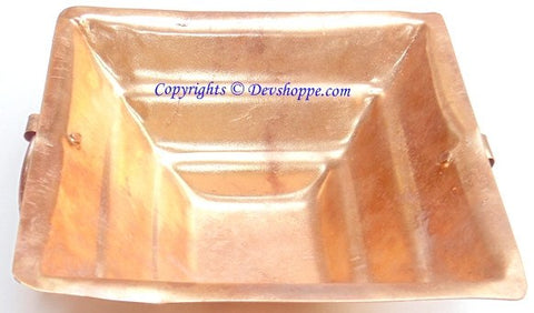 Pure copper Havan kund for Agnihotra or Pooja 15 cms x 15 cms - Devshoppe
