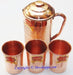 Pure Copper jug with 3 copper glasses - Devshoppe