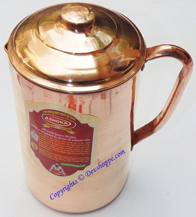 Pure Copper Jug with lid 1250 ml for Ayurveda healing