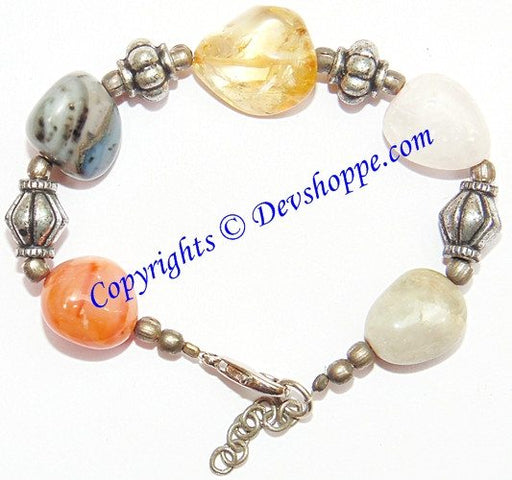 Beautiful bracelet made from real stone tumbles - Devshoppe
