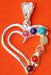Heart shaped pendant with Chakra stones in German silver - Devshoppe