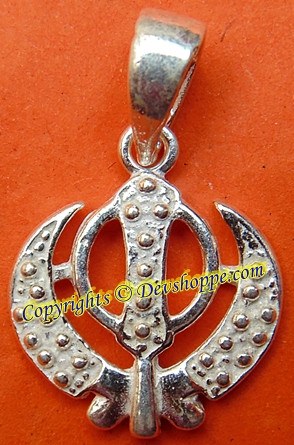 Khanda pure silver pendant - Sacred Sikh symbol - Devshoppe