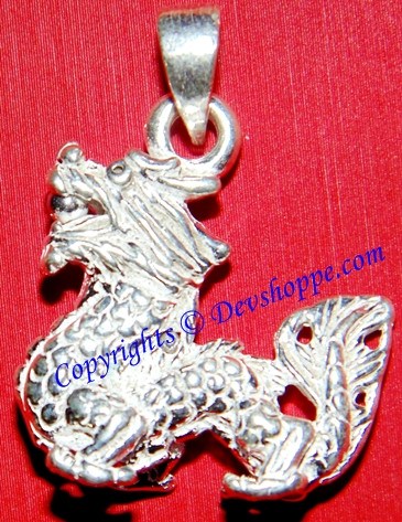 Silver Dragon pendant ~ Chinese good luck charm - Devshoppe