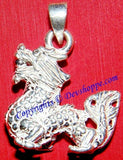 Silver Dragon pendant ~ Chinese good luck charm - Devshoppe